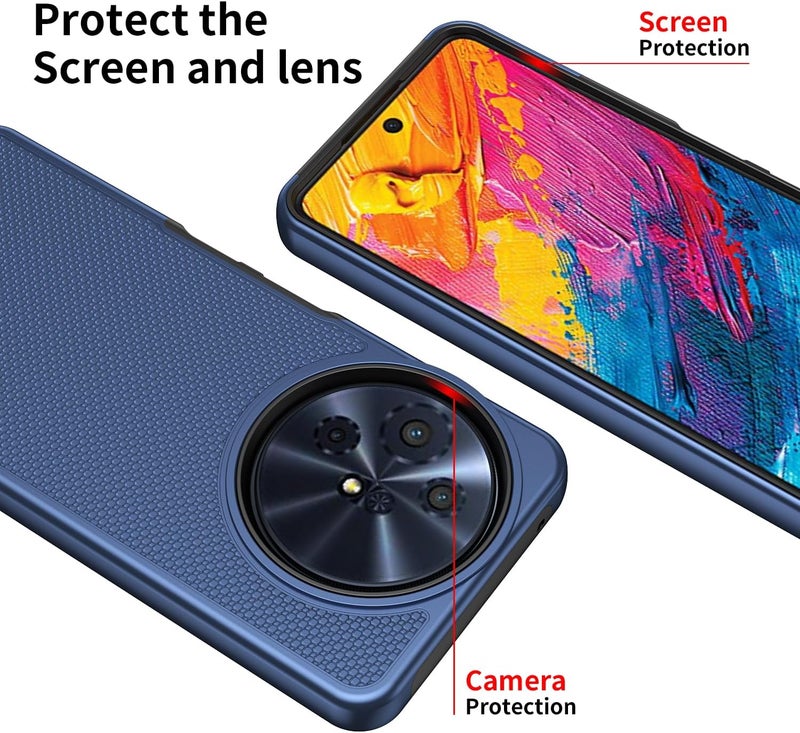 Mocotto for TCL 60 XE NXTPAPER 5G/TCL 50 XL 5G Case with Tempered Glass Screen Protector,Dual Layer Heavy Duty Shockproof Protection (Blue) - Image 2
